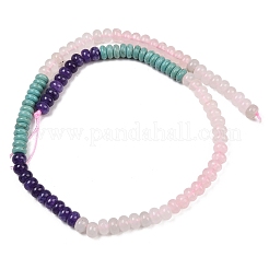 Natural Quartz & Dyed White Jade & Rose Quartz & Yellow Aventurine & Synthetic Turquois Beads Strands&nbsp;G-Z135-C07