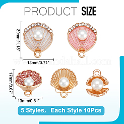 50Pcs 5 Styles Zinc Alloy Enamel Pendants&nbsp;ENAM-WR0001-18