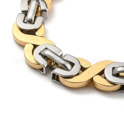 Ion Plating(IP) Two Tone 201 Stainless Steel Infinity Link Chain Bracelet&nbsp;BJEW-B078-07GP