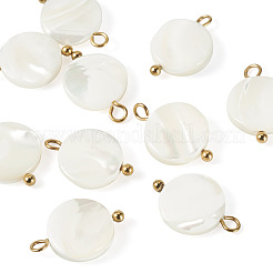 10Pcs Natural Shell Disc Pendants&nbsp;STAS-TA0006-28