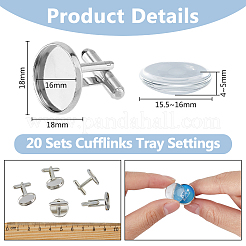 DIY Blank Dome Cufflinks Making Kit&nbsp;DIY-DC0002-60A