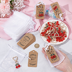 30Pcs Cherry Resin Pendant Decorations&nbsp;HJEW-DR00253