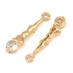 Brass Micro Pave Clear Cubic Zirconia Pendants&nbsp;CU-CBA804C-18G