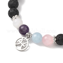 12Pcs 12 Constellations 304 Stainless Steel Charm Bracelets&nbsp;BJEW-JB12703