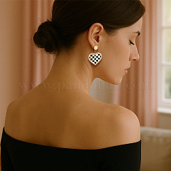4 Pairs 4 Colors Alloy Enamel Dangle Stud Earrings&nbsp;EJEW-HY0001-22