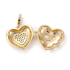 Brass Micro Pave Clear Cubic Zirconia Diffuser Locket Pendants&nbsp;ZIRC-E165-14G