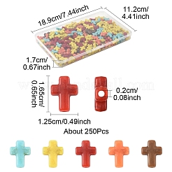 250Pcs Crackle Opaque Acrylic Beads&nbsp;OACR-FS0002-22