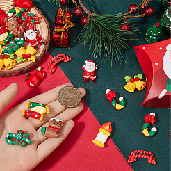 72Pcs 12 Styles Christmas Plastic Cabochons&nbsp;FIND-SC0011-30