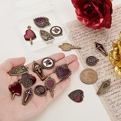 18Pcs 9 Styles Alloy Enamel Pendants&nbsp;ENAM-GA0001-19