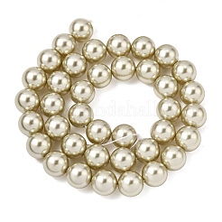 Baking Paint Pearlized Glass Pearl Round Bead Strands&nbsp;PEAR-H019-02D-14