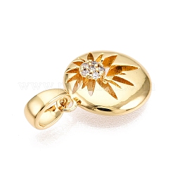 Brass Micro Pave Cubic Zirconia Pendants&nbsp;KK-T070-38G