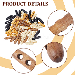 60Pcs 4 Colors 2-Hole Wood Buttons&nbsp;BUTT-GF0004-25A