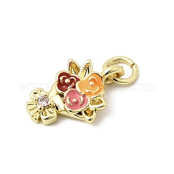 Valentine's Day Brass Micro Pave Cubic Zirconia Pendants&nbsp;KK-D237-03G