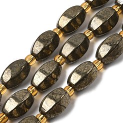 Natural Pyrite Beads Strands&nbsp;G-Z131-E01-01
