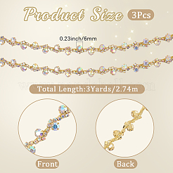 S-shaped Glass Rhinestone and Iron Cup Chains&nbsp;DIY-WH20032-25G-02
