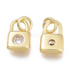 Brass Micro Pave Cubic Zirconia Charms&nbsp;KK-M206-32G-04