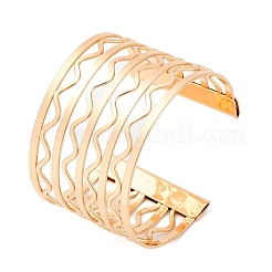 Wave Iron Cuff Bangles for Women&nbsp;BJEW-G741-03KCG