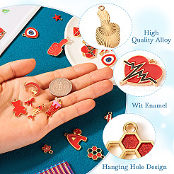30Pcs 15 Styles Brass & Alloy Enamel Charms&nbsp;FIND-PJ0001-31