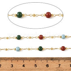 Handmade Brass Glass Beaded Chains&nbsp;GL-CBA1C06-11G