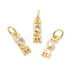 Rack Plating Brass Cubic Zirconia Charms&nbsp;KK-K270-25G