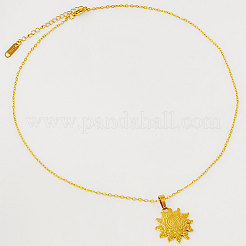 304 Stainless Steel Sun Pendant Necklaces for Women&nbsp;WG71282-02