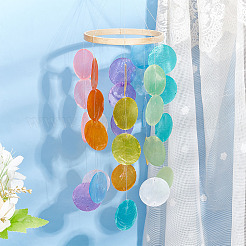80Pcs 8 Colors Natural Capiz Shell Connector Charms&nbsp;SHEL-PH0001-49