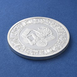 Rusting Silver Alloy Challenge Coin&nbsp;AJEW-XCP0002-71B