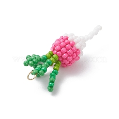 Glass Seed Beaded Radish Pendants&nbsp;PALLOY-MZ00973-01