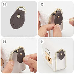 8Pcs 4 Colors Cowhide Zipper Heads&nbsp;PURS-CL0001-01B