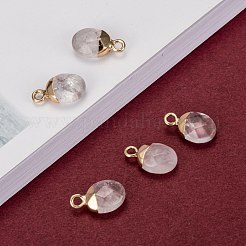 Electroplate Natural Quartz Crystal Charms&nbsp;G-S344-09H