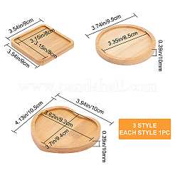 3Pcs 3 Style Wooden Mosaic Coaster Base Bottom Embryo&nbsp;AJEW-GF0004-31