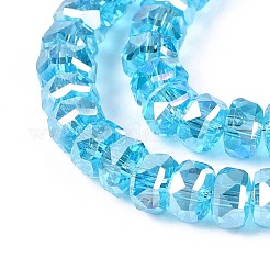 Electroplate Transparent Glass Beads Strands&nbsp;EGLA-N022-05B-C15