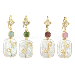 Natural Multicolor Tourmaline Dangle Earrings&nbsp;EJEW-JE07207