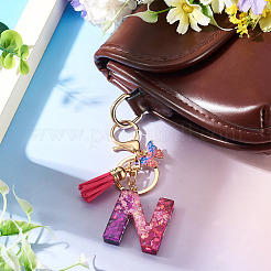 Alloy Resin Butterfly Keychains&nbsp;KEYC-TADJ0002-02G-N