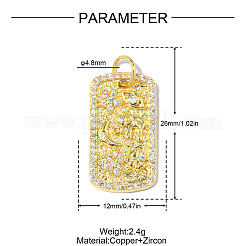 Brass Clear Cubic Zirconia Pendants&nbsp;KK-OY001-34G