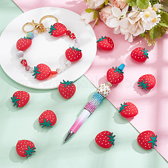 15Pcs Strawberry Food Grade Eco-Friendly Silicone Focal Beads&nbsp;SIL-UN0001-01