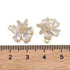 Brass Pave Cubic Zirconia Connector Charms&nbsp;KK-A286-04G