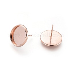 304 Stainless Steel Stud Earring Settings&nbsp;X-STAS-K131-D-01RG