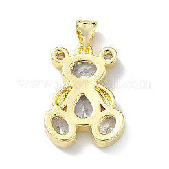 Rack Plating Brass Micro Pave Cubic Zirconia Pendants&nbsp;KK-H443-04G