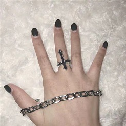 Cross Alloy Enamel Open Cuff Rings for Men&nbsp;FS-WGB4F7F-01