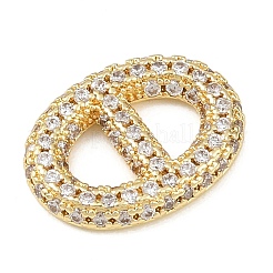 Brass Micro Pave Clear Cubic Zirconia Links Connector Charms&nbsp;KK-K413-04A-G