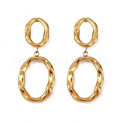 304 Stainless Steel Oval Dangle Stud Earrings&nbsp;EJEW-I319-02G