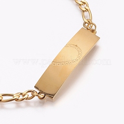 Ion Plating(IP) Couples 304 Stainless Steel ID Bracelets Sets&nbsp;X-BJEW-I283-08