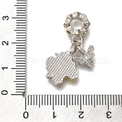 Rack Plating Alloy Rhinestone European Dangle Charms&nbsp;PALLOY-P307-03P