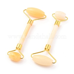 Natural Topaz Jade Brass Face Massager&nbsp;MRMJ-G009-21G