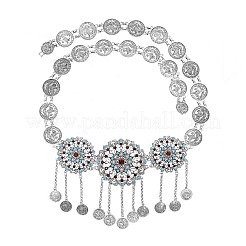 Alloy Colorful Rhinestone Flower Coin Tassel Waist Belly Chains for Women&nbsp;FS-WGD7CCF-02