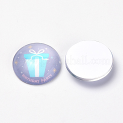 Printed Glass Flat Back Cabochons&nbsp;X-GGLA-Q056-015-12mm