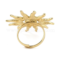 Ion Plating(IP) Textured Sun 304 Stainless Steel Adjustable Rings for Women&nbsp;RJEW-H231-01G
