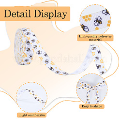 Polyester Bees Printed Grosgrain Ribbons&nbsp;SRIB-WH20020-018D
