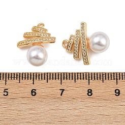 Brass Micro Pave Cubic Zirconia Pendants&nbsp;KK-A274-20G